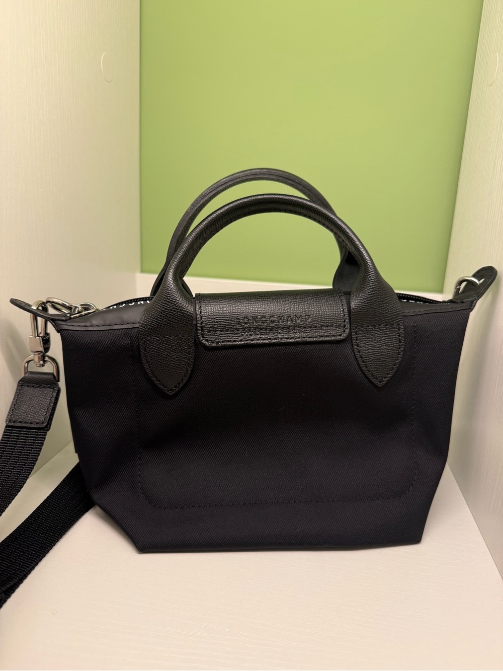 Longchamp Le Pliage Energy XS Handbag in Black Canvas - Picture 5 of 10